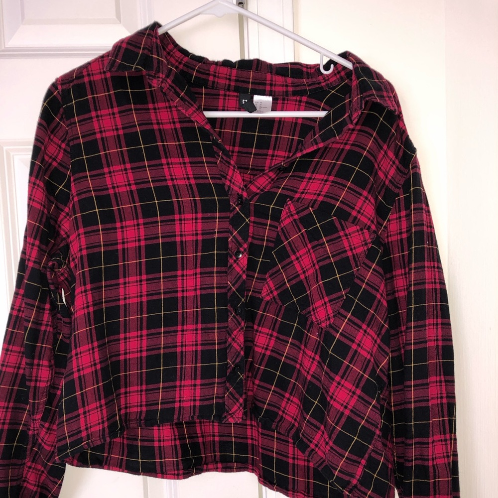cropped flannel